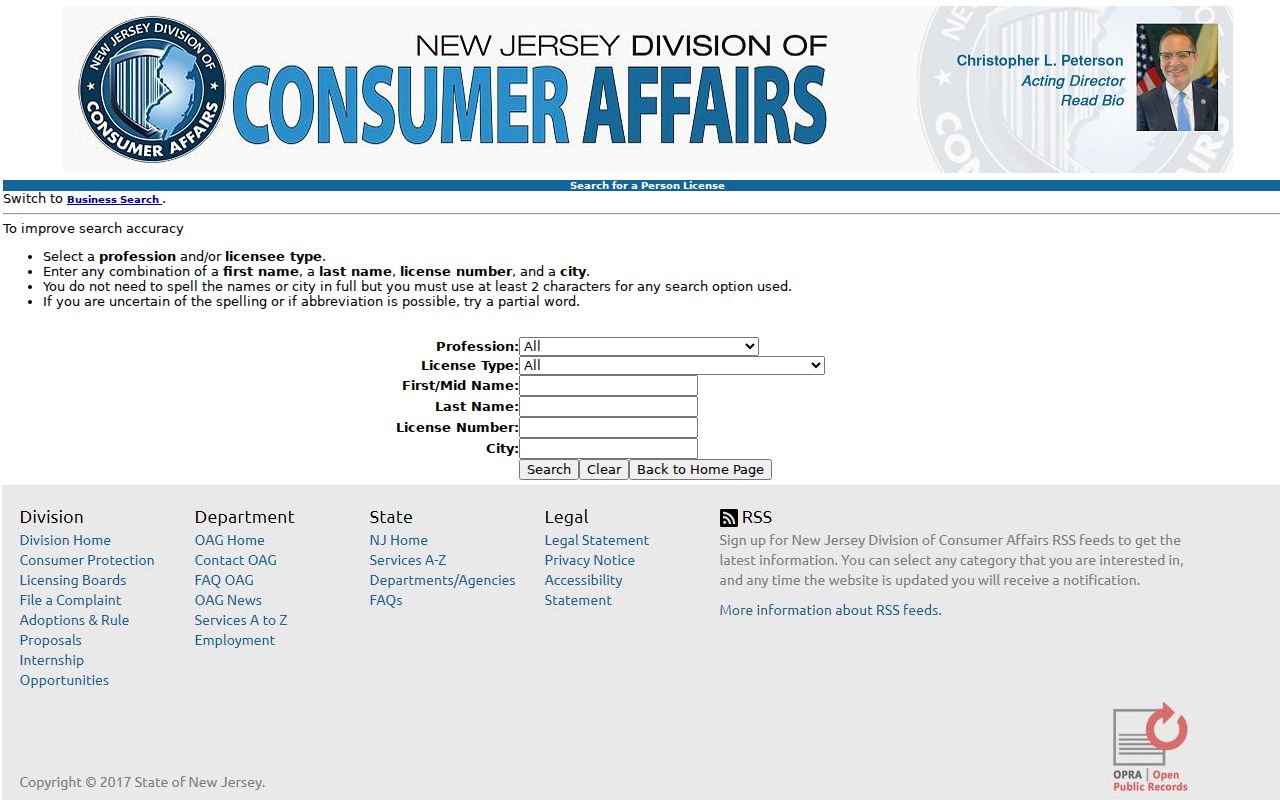 Hillsborough residents directory New Jersey license verification search fields