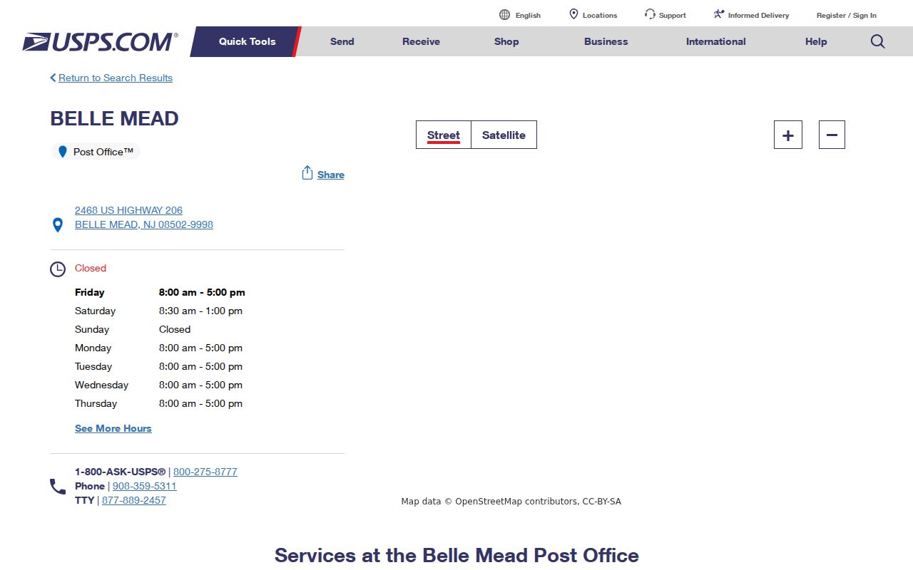 Hillsborough ZIP directory Belle Mead Post Office postal facility