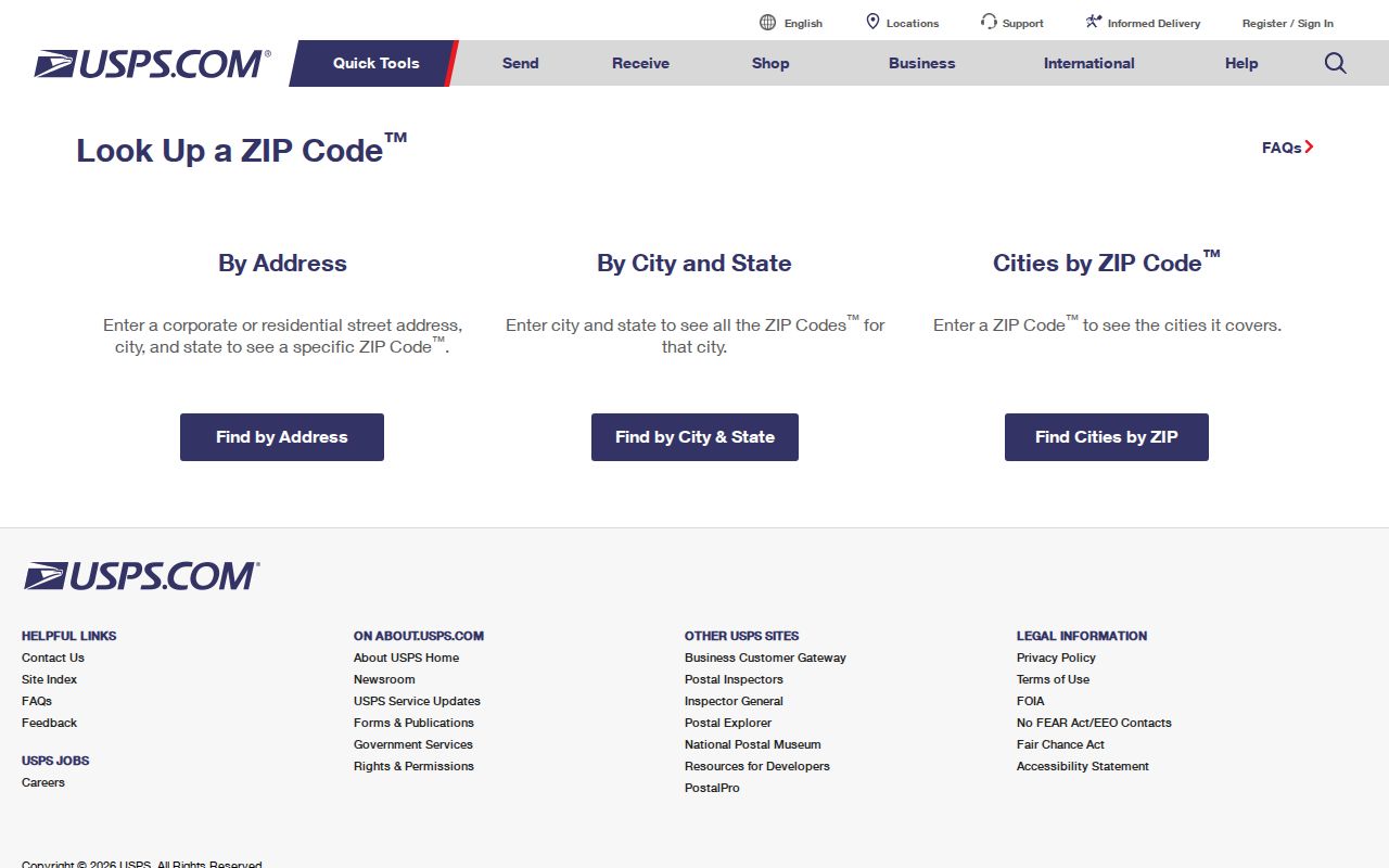 Hillsborough ZIP directory USPS address lookup form
